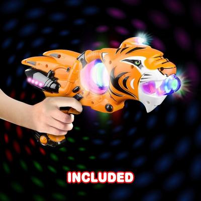 China Cute Flashing Light Up Toy Gun Sound Flashing Kids Space Gun Tiger Shape for sale