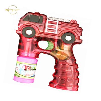 China LED Kids Light Up Toys Bubble Gun Fire Truck Design For Outdoor Sand Beach for sale