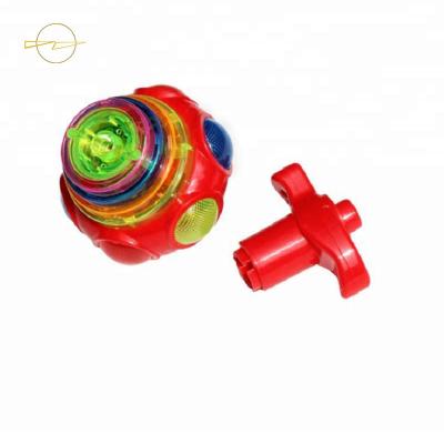 China Electric Plastic Luminous  Flashing Led Spinning Top With Music & Lights for sale