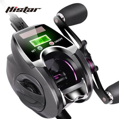 China HISTAR Long 6.3:1 10kg Drag Power Ratio 6+1 Digital Backlight Baitcasting Fishing Reel Digital Backlight Casting Magnetic Braking Reel for sale