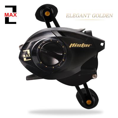 China HISTAR 5+1 BBS 6.3:1 High Speed ​​8KG Ratio Drag Power MAX Series Dual Brake System Gold Baitcasting Fishing Reel for sale