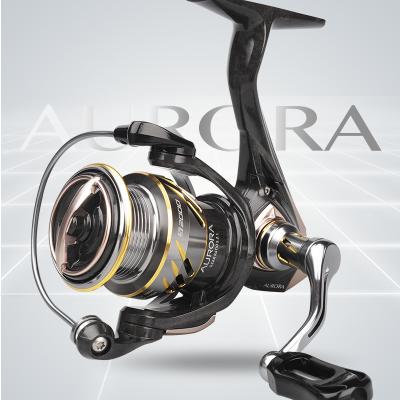 China HISTAR 5.2:1 High Ratio Cast 4.5kg Long Drag Single Leg Aurora Spinning Fishing Reel Aurora CNC Double Carbon BB Power 7+1 Fiber CNC Single Leg for sale