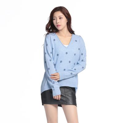 China High Quality Breathable Cashmere V-Neck Sweater Knit Cashmere Women Sweater Support Custom Logo for sale