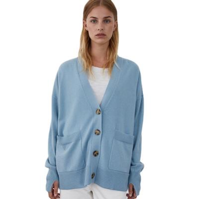 China Button Cashmere Women's Sweater Cashmere Women's Breathable Oversized Causal Cardigan for sale