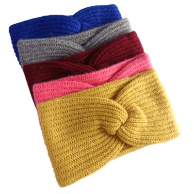 China 2022 new arrival European and American solid fashion style high quality cashmere headband new for women for sale