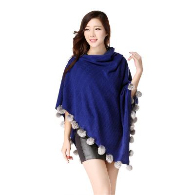 China 70% wool 30% wool cashmere solid color wool cashmere women's merino poncho Dilly Fashion knit cashmere poncho for ladies for sale