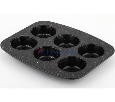 China Sustainable Linkfair bakeware 6 cup carbon steel nonstick muffin strainer best kitchenware for wholesale for sale