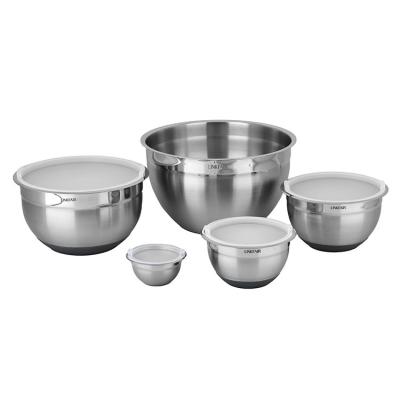 China Factory price sustainable kitchen reusable stainless steel mixing bowl set with lid for sale