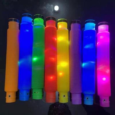 China MODEL 2022 hot sale fidgety person pipes plastic tube toys trigger DIY party light noise sensory tubes for sale