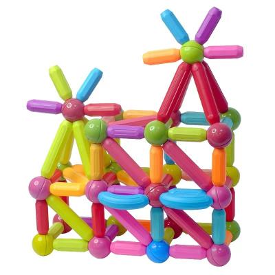 China Tube MODEL 2022 Popular Vibrant Colors Different Sizes Curved Shapes 3D Educational Plastic Regular Toys Magnetic Building Block Bars Sets for sale