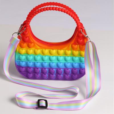 China 3D MODEL best selling product 2022 sensory toys shoulder chain purse silicone wiggle purses bubble bag for sale