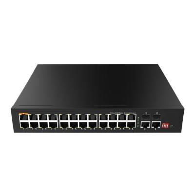 China QoS 2*10/100/1000base-t + 2*1g SFP + 24*10/100/1000base-t Increased Function 24 Port Industrial Poe Unmanaged Switch for sale