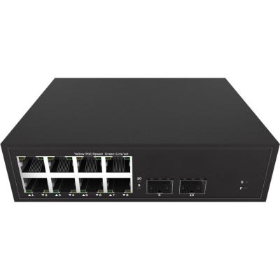 China High Quality 2*10g SFP+ Slots+8*10/100/1000base-t Poe Unmanaged Switch with Cheap Price 56G for sale