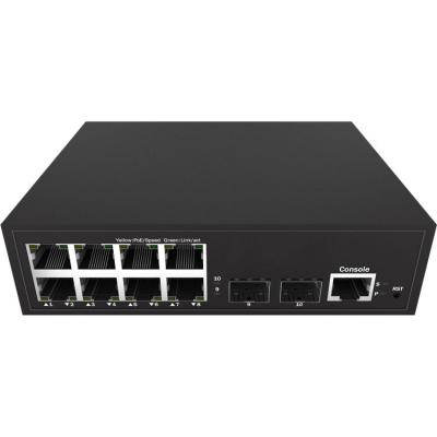 China China Wholesale 2*1g SFP+ 8*10/100/1000base-t Layer 2+ Managed Poe Ethernet Switch Extra 20Gbps for sale