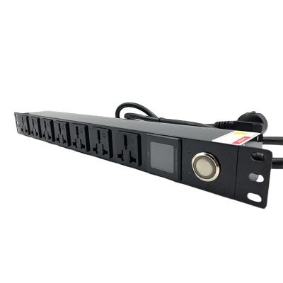 China 19 Inch 1U Indoor And Outdoor Power Distribution Unit Smart PDU With OLED Display Power Meter for sale