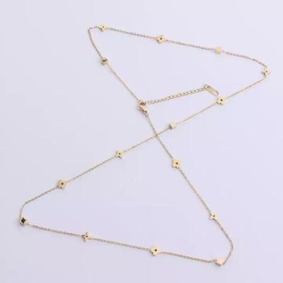 China Casual/Sporty 2022 New Fashion Jewelry Necklaces Titanium Steel Double Heart Gold Plated Fine Necklaces for sale