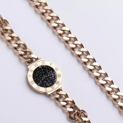 China Casual/Sporty Jewelry Fashion Design Exquisite 18k Gold Plated Roman Digital Fine Necklaces For Women for sale