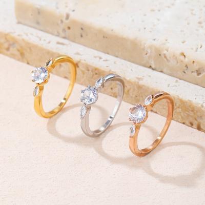 China Nickel-Free Lead-Free New Hot Sell Zircon Fashion Ring Gold Plated Jewelry Rings For Women Men for sale