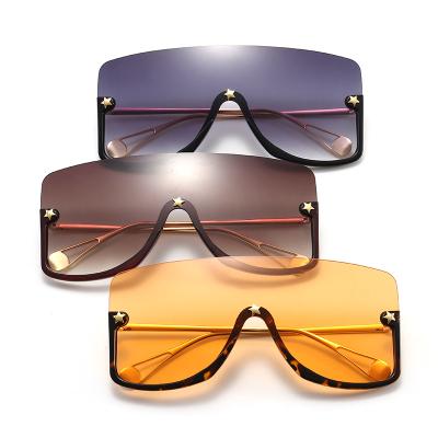 China Rimless sunglasses 2020 new fashion sunglasses European and American personality big frame sunglasses for men and women eye protection sunglasses for sale