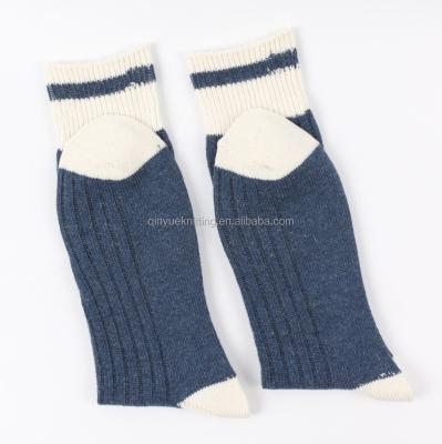 China High Quality Double Woolen Man Stripe Design Breathable Cycling Long Socks for sale