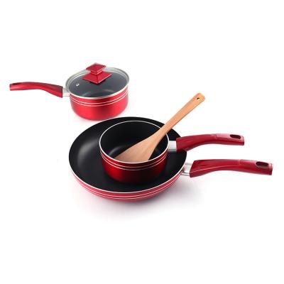 China Sustainable Induction Kitchen Foil Cooking Non Stick Cookware With Glass Cover for sale