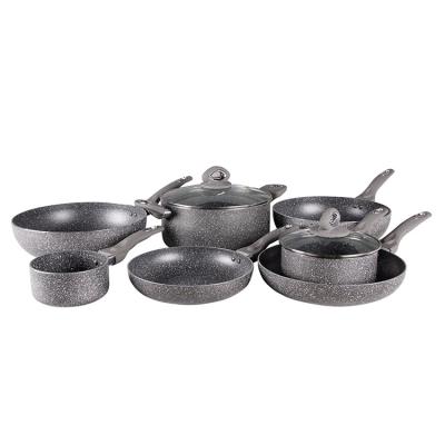 China Sustainable Home Kitchen Cooking Modern Design Nonstick CookWare Set Restaurant Used Sauce Pan Series Cookware Set for sale