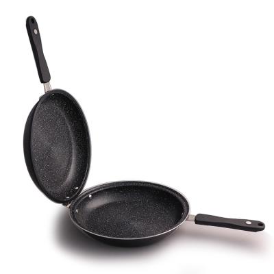 China New Sustainable Production Double Sided Frying Pan, Aluminum Pizza Frying Pan Set, Non-Stick Cookware Set for sale