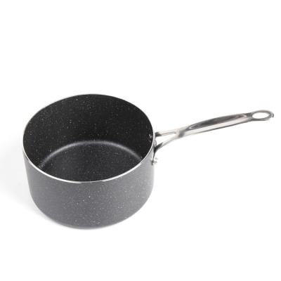 China Non Sustainable Aluminum Stick Japanese Kitchen Sauce Marble Saucepan With Lid for sale