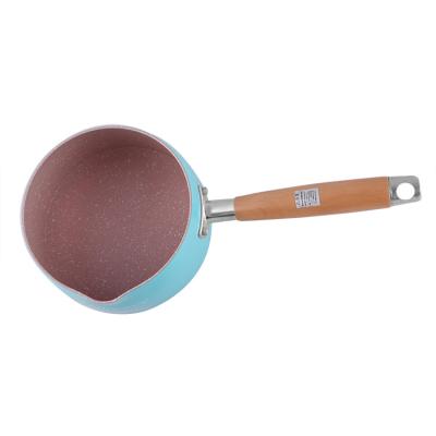 China New color blue&pink color snow professional sustainable aluminum pot cookware non-stick sauce pan sauce pan with lid for hotel for sale