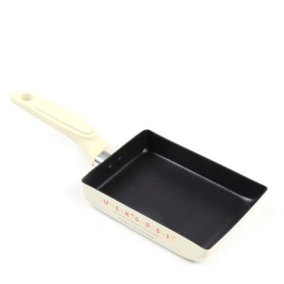 China Sustainable Japanese Custom Egg Fried Aluminum Stick Non Square Pan for sale