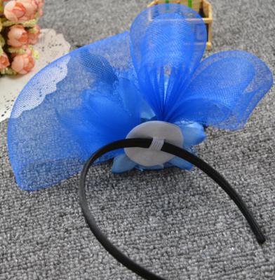 China Lace up new style bridal hair ornament headdress bridal hair ornament feather hat hairpin headdress 18 colors Korean soft colors for sale