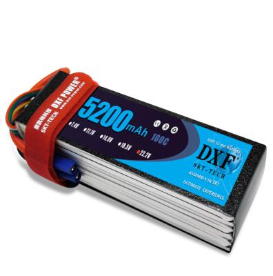 China Toys DXF 6S 22.2V 5200mah 100C-200C Lipo XT90 EC5 Battery 6S XT60 T Deans For FPV Drone Airplane Car Racing Truck RC Boat Parts for sale