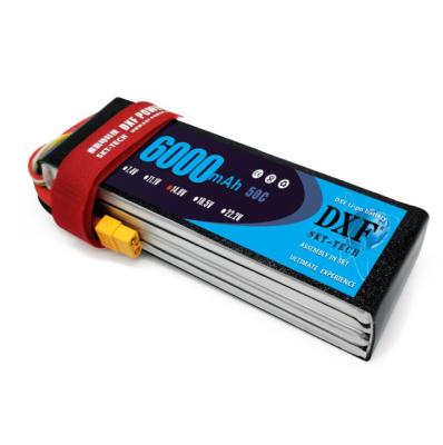 China Toys DXF 4S 14.8V 6000mah 50C-100C Lipo XT90 EC5 Battery 4S XT60 T Deans For FPV Drone Airplane Car Racing Truck RC Boat Parts for sale