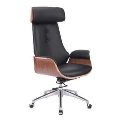 China Adjustable (height) Customized furniture manager negotiation negotiation luxury work chair office modern wooden office chair for sale