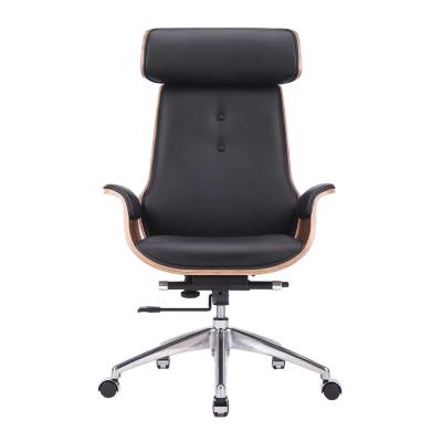 China Adjustable (height) Customized Design Modern Office Furniture Swivel Leather Manager Boss Ergonomic Office Chair with Wheels for sale