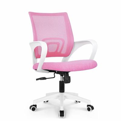 China Adjustable (height) Wholesale sale Cheap price high quality executive home pink swivel base mesh fabric plastic computer office chair for sale