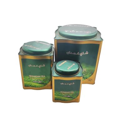 China Recycled Materials Tea Tin Big Special Shape Chinese Food Tin Metal Box With Lid for sale