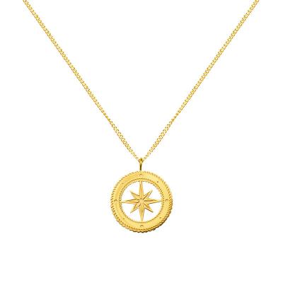 China Wholesale TRENDY fashion 18K gold European and American luxury star stainless steel light pendant necklace for women for sale