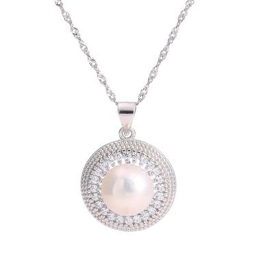 China S925 Sterling Silver Fine Jewelry Large Freshwater Classic Natural Pearl Necklace Elegant Pearl Necklaces for sale