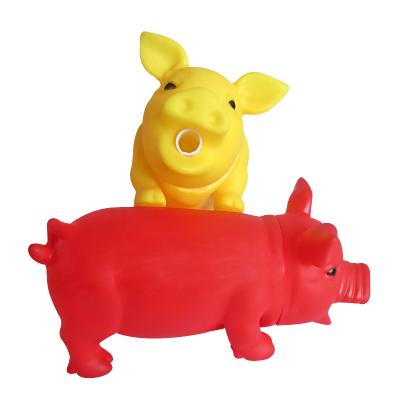 China Squeaky Squeaky Pet Rubber Viable Toy With Funny Sound Making Pig for sale