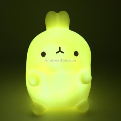 China 2019 Cute Rabbit Cute Best Selling Most Popular Cute Rabbit Shaped Lamp Plastic Material Yellow Light Led Night Lights Toy for sale