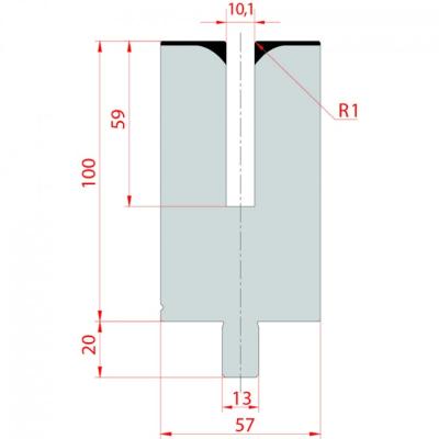 China 42CrMo Flattening Die V10 / R1 / H100 - 3174 Press Brake Dies for sale