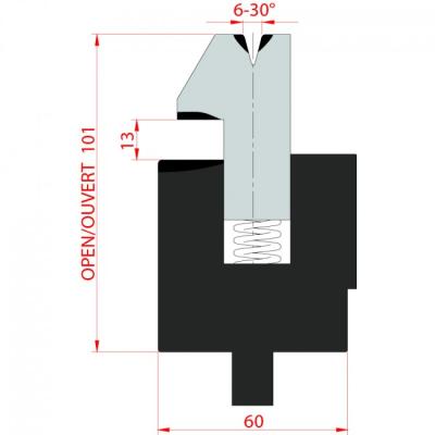 China 42CrMo 30 degree flattening die/V6/H101 - WFT001 press brake dies for sale