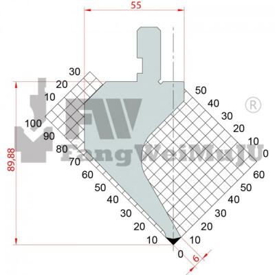 China 1045 large neck off punch/R0.25/H89 - 1176 press brake 90 degree goose punches for sale