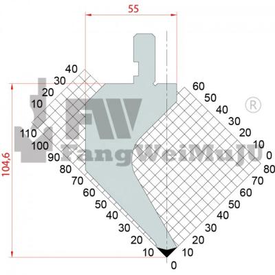 China Large standard neck punch/R0.25/H104 - 1267 press brake 90 degree 1045 goose punches for sale