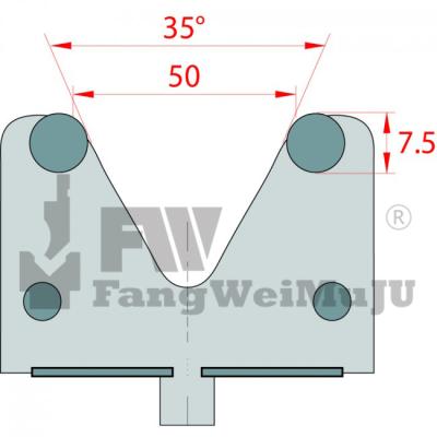 China 35 degree ST and U type low friction die / V50 - LFL50 press brake dies 100 for sale