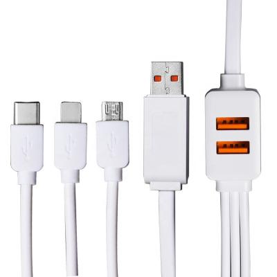 China Only Support Charging 1 IN 3 Data Cables Fast Charging Three-in-One Multifunctional Cable Extension Cable USB HUB Charging Supplement for sale