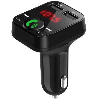 China AUX accessory. Dual USB Car Charger 2.1A MP3 Car Player Bluetooth H Card Kit Handfree FM Transmitter TF Card Wireless Music U Disk for sale