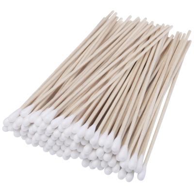 China OEM Biodegradable Disposable Applicator 15cm 6 Inch Single Tip Birch Cotton Wood Medical Applicator for sale