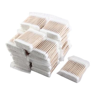 China Home Application 200pcs Q Stick Wooden Ear Tip Cotton Cleaning Buds for sale